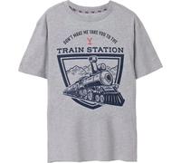 Yellowstone - "Train Station" T-shirt manches courtes pour homme NS7510 (3XL) (Gris chiné)