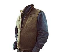 Yellowstone Veste de la Série TV John Dutton - Veste en Jean pour Homme, Collection Rip Wheeler V2 - Kevin Costner Gilet en Laine Marron, Moyenne