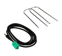 Yeloee - Câble auxiliaire pour véhicules Renault - Avec prise audio jack de 3,5 mm pour MP3/iPod/iPhone - Avec câble adaptateur d'entrée auxiliaire de 1,5 m - Avec 2 démontes autoradio en U