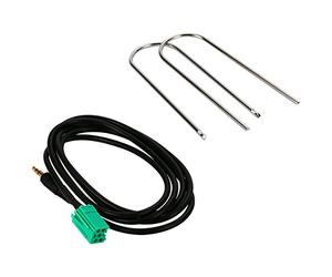 Yeloee - Câble auxiliaire pour véhicules Renault - Avec prise audio jack de 3,5 mm pour MP3/iPod/iPhone - Avec câble adaptateur d'entrée auxiliaire de 1,5 m - Avec 2 démontes autoradio en U