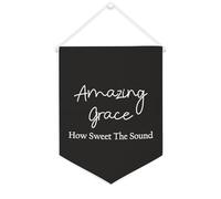 Yelolyio Amazing Grace How Sweet The Sound Bannière en toile 30,5 x 40,6 cm à suspendre au mur - Décoration murale pour chambre à coucher, chambre d'enfant, décoration d'intérieur