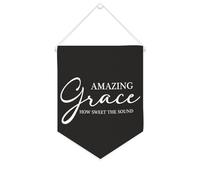 Yelolyio Amazing Grace How Sweet The Sound Bannière en toile à suspendre au mur - Décoration murale pour salon, chambre à coucher, bureau, cadeaux de vacances - 25,4 x 30,5 cm