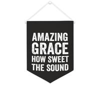 Yelolyio Amazing Grace How Sweet The Sound Bannière en toile à suspendre au mur - Décoration murale pour salon, chambre à coucher, bureau, cadeaux de vacances - 30,5 x 40,6 cm