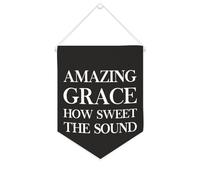 Yelolyio Amazing Grace How Sweet The Sound Bannière en toile à suspendre au mur - Décoration murale pour salon, chambre à coucher, bureau, cadeaux de vacances - 25,4 x 30,5 cm