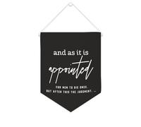 Yelolyio And As It Is Appointed for Men to Die Once Bannière en toile de 25,4 x 30,5 cm à suspendre au mur de motivation pour décoration murale pour chambre à coucher, chambre d'enfant, décoration