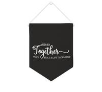 Yelolyio And So Together They Built A Life They Loved Bannière en toile de 25,4 x 30,5 cm à suspendre au mur - Décoration murale pour chambre à coucher, chambre d'enfant, décoration d'intérieur