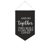 Yelolyio And So Together They Built A Life They Loved Bannière en toile de 25,4 x 38,1 cm à suspendre au mur - Décoration murale pour chambre à coucher, chambre d'enfant, décoration d'intérieur