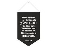 Yelolyio And We Know That for Those Who Love God All Things Work Together Bannière en toile 25,4 x 38,1 cm à suspendre au mur pour chambre à coucher, chambre d'enfant, décoration d'intérieur