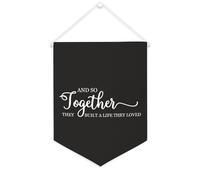 Yelolyio Bannière décorative en toile « And So Together They Built A Life They Loved » - 30,5 x 40,6 cm - Décoration murale pour chambre à coucher, chambre d'enfant, décoration d'intérieur
