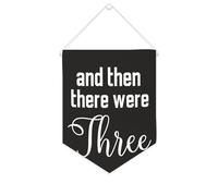 Yelolyio Bannière décorative en toile « And Then There Were Three » - 25,4 x 30,5 cm - Décoration murale pour chambre à coucher, chambre d'enfant, décoration d'intérieur