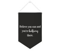 Yelolyio Bannière décorative en toile avec inscription « Believe You Can And You're Halfway There » - 25,4 x 38,1 cm - Décoration murale pour chambre à coucher, chambre d'enfant, décoration
