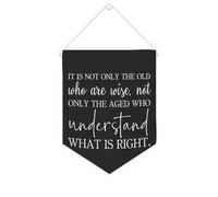 Yelolyio Bannière décorative en toile avec inscription « It Is Not Only The Old Who Are Wise, Not Only The Aged » - 25,4 x 30,5 cm - Décoration murale pour chambre à coucher, chambre d'enfant
