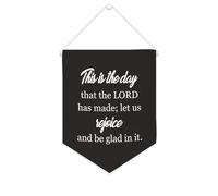 Yelolyio Bannière décorative en toile avec inscription « This Is The Day That The Lord Has Made » - 25,4 x 30,5 cm - Décoration murale pour chambre à coucher, chambre d'enfant, décoration d'intérieur