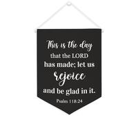 Yelolyio Bannière décorative en toile avec inscription « This Is The Day That The Lord Has Made » - 30,5 x 40,6 cm - Décoration murale pour chambre à coucher, chambre d'enfant, décoration d'intérieur