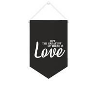 Yelolyio Bannière décorative en toile « But The Greatest Of These Is Love » - 25,4 x 38,1 cm