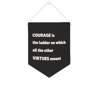 Yelolyio Bannière décorative en toile Courage Is The Ladder on Which All The Other Virtues Mount - 25,4 x 30,5 cm - Décoration murale pour chambre à coucher, chambre d'enfant, décoration d'intérieur