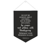 Yelolyio Bannière décorative en toile « Do Not Be Anxious About Anything » - 30,5 x 40,6 cm - Décoration murale pour chambre à coucher, chambre d'enfant, décoration d'intérieur
