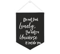 Yelolyio Bannière décorative en toile « Do Not Feel Lonely, The Entire Universe Is Inside You » - 30,5 x 40,6 cm - Décoration murale pour chambre à coucher, chambre d'enfant, décoration d'intérieur