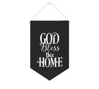 Yelolyio Bannière décorative en toile « God Bless This Home » - 25,4 x 38,1 cm - Décoration murale pour chambre à coucher, chambre d'enfant