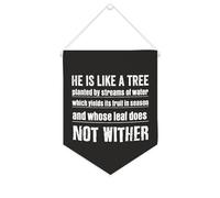 Yelolyio Bannière décorative en toile « He Is Like A Tree Planted by Streams of Water » - 25,4 x 30,5 cm
