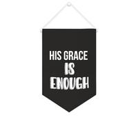 Yelolyio Bannière décorative en toile « His Grace Is Enough » - 25,4 x 38,1 cm - Décoration murale pour chambre à coucher, chambre d'enfant, décoration d'intérieur