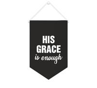 Yelolyio Bannière décorative en toile « His Grace Is Enough » - 25,4 x 38,1 cm - Décoration murale pour chambre à coucher, chambre d'enfant, décoration d'intérieur