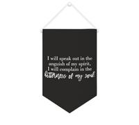 Yelolyio Bannière décorative en toile « I Will Speak Out in The Anguish of My Spirit » - 25,4 x 38,1 cm - Décoration murale pour chambre à coucher, chambre d'enfant, décoration d'intérieur