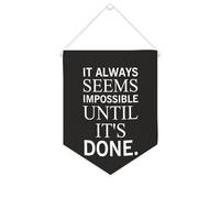 Yelolyio Bannière décorative en toile « It Always Seems Impossible until It's Done » - 25,4 x 30,5 cm - Décoration murale pour chambre à coucher, chambre d'enfant, décoration d'intérieur
