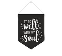 Yelolyio Bannière décorative en toile « It Is Well with My Soul » - 25,4 x 30,5 cm - Décoration murale pour chambre à coucher, chambre d'enfant, décoration d'intérieur