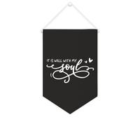 Yelolyio Bannière décorative en toile « It Is Well with My Soul » - 25,4 x 38,1 cm - Décoration murale pour chambre à coucher, chambre d'enfant, décoration d'intérieur