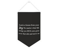 Yelolyio Bannière décorative en toile « Learn A Lesson from Your Dog No Matter What Life Brings You » - 25,4 x 38,1 cm - Décoration murale pour chambre à coucher, chambre d'enfant, décoration
