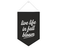 Yelolyio Bannière décorative en toile « Live Life in Full Bloom » - 25,4 x 38,1 cm - Décoration murale pour chambre à coucher, chambre d'enfant, décoration d'intérieur