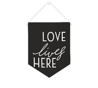 Yelolyio Bannière décorative en toile Love Lives Here - 25,4 x 30,5 cm - Décoration murale pour chambre à coucher, chambre d'enfant - Décoration d'intérieur