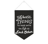 Yelolyio Bannière décorative en toile « The Best Thing to Hold Onto in Life Is Each Other » - 25,4 x 38,1 cm - Décoration murale pour chambre à coucher, chambre d'enfant, décoration d'intérieur