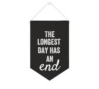 Yelolyio Bannière décorative en toile « The Longest Day Has An End » - 25,4 x 38,1 cm - Décoration murale pour chambre à coucher, chambre d'enfant, décoration d'intérieur