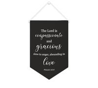 Yelolyio Bannière décorative en toile « The Lord Is Compassionate And Gracious » - 25,4 x 38,1 cm - Décoration murale pour chambre à coucher, chambre d'enfant, décoration d'intérieur