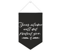 Yelolyio Bannière décorative en toile « Your Silence Will Not Protect You » - 25,4 x 38,1 cm - Décoration murale pour chambre à coucher, chambre d'enfant, décoration d'intérieur