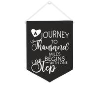 Yelolyio Bannière en toile « A Journey to Thousand Miles Begins with One Step » - 30,5 x 40,6 cm - Décoration murale pour chambre à coucher, chambre d'enfant, décoration d'intérieur