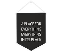 Yelolyio Bannière en toile « A Place for Everything, Everything in Its Place » - Décoration murale pour salon, chambre à coucher, bureau, vacances, 30,5 x 40,6 cm