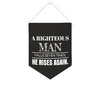 Yelolyio Bannière en toile « A Righteous Man Falls Seven Times, he Rises Again » - 25,4 x 30,5 cm - Décoration murale pour chambre à coucher, chambre d'enfant, décoration d'intérieur