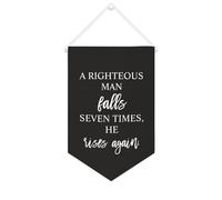 Yelolyio Bannière en toile « A Righteous Man Falls Seven Times, he Rises Again » - 25,4 x 38,1 cm - Décoration murale pour chambre à coucher, chambre d'enfant, décoration d'intérieur