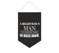 Yelolyio Bannière en toile « A Righteous Man Falls Seven Times, he Rises Again » - 25,4 x 38,1 cm - Décoration murale pour chambre à coucher, chambre d'enfant, décoration d'intérieur