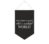 Yelolyio Bannière en toile « And I Think to Myself What A Wonderful World » - À suspendre au mur - Décoration murale pour salon, chambre à coucher, bureau, cadeaux de vacances - 25,4 x 38,1 cm