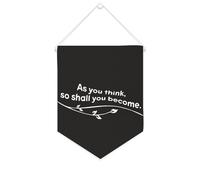 Yelolyio Bannière en toile « As You Think, So Shall You Become » - À suspendre au mur - Bannière murale décorative pour salon, chambre à coucher, bureau, cadeaux de vacances - 25,4 x 30,5 cm