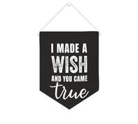 Yelolyio Bannière en toile avec inscription « I Made A Wish And You Came True » - 25,4 x 30,5 cm - Décoration murale pour chambre à coucher, chambre d'enfant, décoration d'intérieur