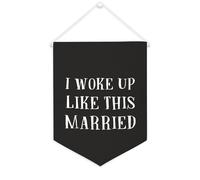 Yelolyio Bannière en toile avec inscription « I Woke Up Like This Married » - 30,5 x 40,6 cm - Décoration murale pour chambre à coucher, chambre d'enfant, décoration d'intérieur