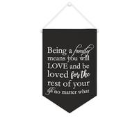 Yelolyio Bannière en toile « Being A Family Means » à suspendre au mur - Décoration murale pour salon, chambre à coucher, bureau, cadeaux de vacances - 25,4 x 38,1 cm