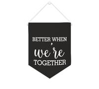 Yelolyio Bannière en toile « Better When We Are Together » - 25,4 x 30,5 cm - Drapeau de motivation à suspendre au mur - Décoration murale pour chambre à coucher, chambre d'enfant, décoration
