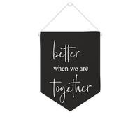 Yelolyio Bannière en toile « Better When We Are Together » - 25,4 x 30,5 cm - Drapeau de motivation à suspendre au mur - Décoration murale pour chambre à coucher, chambre d'enfant, décoration