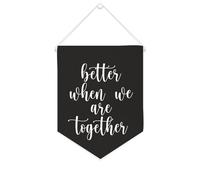 Yelolyio Bannière en toile « Better When We Are Together » - À suspendre au mur - Décoration murale - Œuvre d'art pour salon, chambre à coucher, bureau, cadeaux de vacances - 25,4 x 30,5 cm